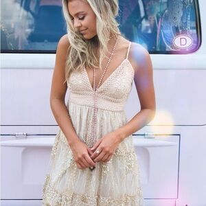 Souther fried Chasing memories Elegant Cream Lace Dress